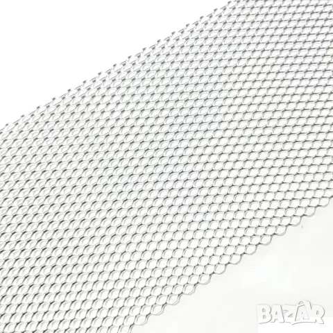 Хромирана алуминиева мрежа за броня 120 x 20 см
