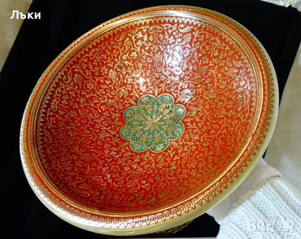 Бронзова фруктиера,клетъчен емайл,риби,лози с грозде. , снимка 7 - Антикварни и старинни предмети - 52968245