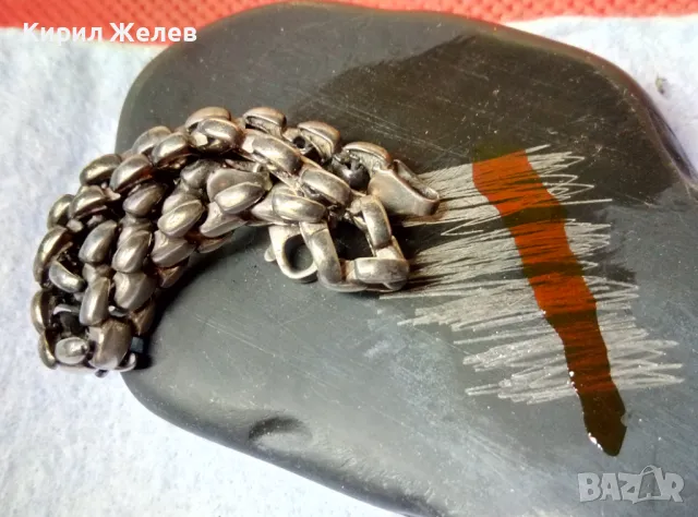 Стара СРЕБЪРНА ГРИВНА СРЕБРО ВИСОКА ПРОБА ЗДРАВА РЯДКА РЕТРО ПЛЕТКА РЪЧНА МАЙСТОРСКА ИЗРАБОТКА 20285, снимка 5 - Антикварни и старинни предмети - 49273238