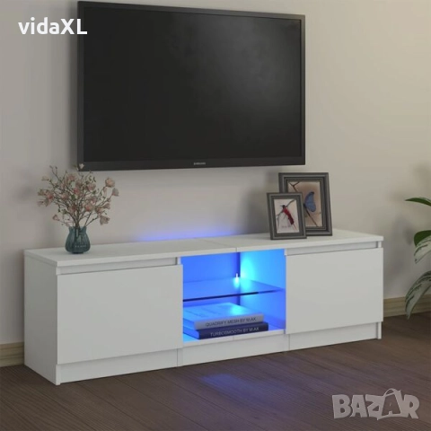 vidaXL ТВ шкаф с LED осветление, бял, 120x30х36 см(SKU:804283), снимка 2 - Шкафове - 52901432