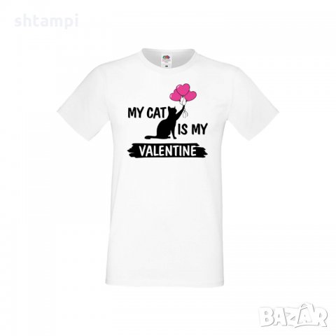 Мъжка тениска Свети Валентин My Cat Is My Valentine 2, снимка 3 - Тениски - 35715798
