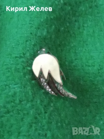 КРАСИВА ЕМАЙЛИРАНА СРЕБЪРНА ОБЕЦА КРИЛЦЕ РОДИРАНО СРЕБРО 925 с ЦИРКОНЧЕТА 38804, снимка 11 - Обеци - 50535993