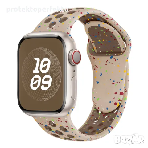 Силиконова каишка Apple Watch Ultra – 49mm, 45, 44, 42 Desert Stone, снимка 2 - Смарт часовници - 48281984