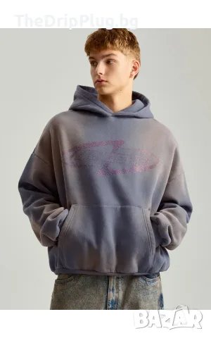 House мъжки суичър размер М с камъчета сив oversized , снимка 5 - Суичъри - 56215747