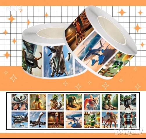 100 бр ITALIAN BRAINROT самозалепващи лепенки стикери ръчна изработка за подарък, снимка 2 - Други - 51671105