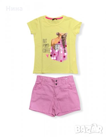 Къс дънков памучен панталон розов, снимка 3 - Детски къси панталони - 35736591