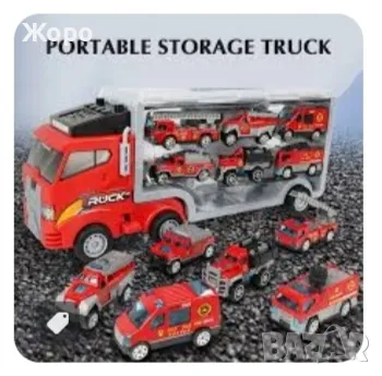 Пожарникарски камион автовоз с 6 метални пожарникарски коли КН2793, снимка 7 - Коли, камиони, мотори, писти - 48029024