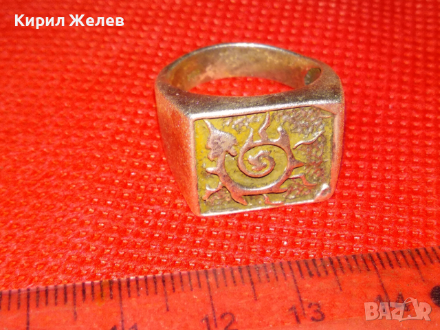 ВЕЛИКОЛЕПЕН ХУДОЖЕСТВЕНО ОРНАМЕНТИРАН МАСИВЕН СРЕБЪРЕН ПРЪСТЕН СРЕБРО 925 РЪЧНА АРТ ИЗРАБОТКА 43763, снимка 12 - Пръстени - 44613103