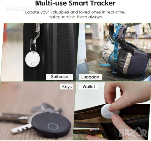 Етикети за проследяване, пакет от 2, интелигентно намиране на предмети, работи с Apple Find , снимка 2 - Друга електроника - 53744148