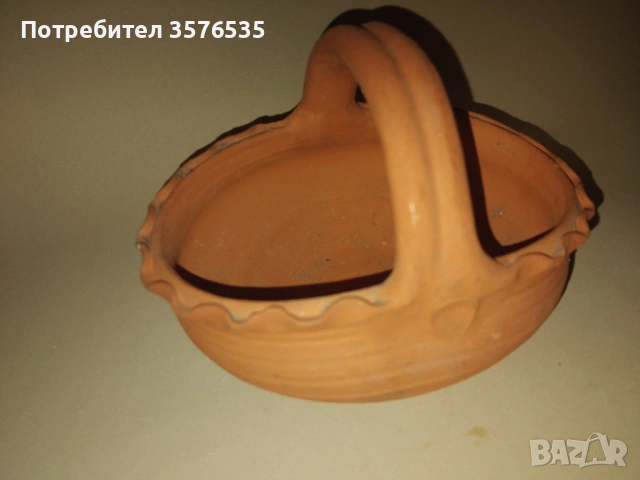 Лот 2 броя керамични саксии – битов стил (със забележка), снимка 2 - Саксии и кашпи - 53670986