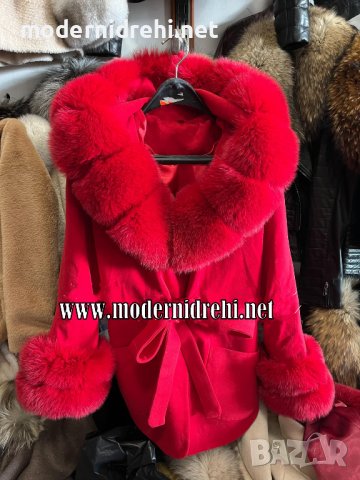 Дамско луксозно палто кашмир вълна и лисица код 312, снимка 1 - Палта, манта - 39388201
