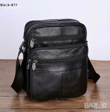 Компактна, Забележима и Стилна Мъжка кожена чанта (черна и кафява) естествена кожа!, снимка 5 - Чанти - 49302157