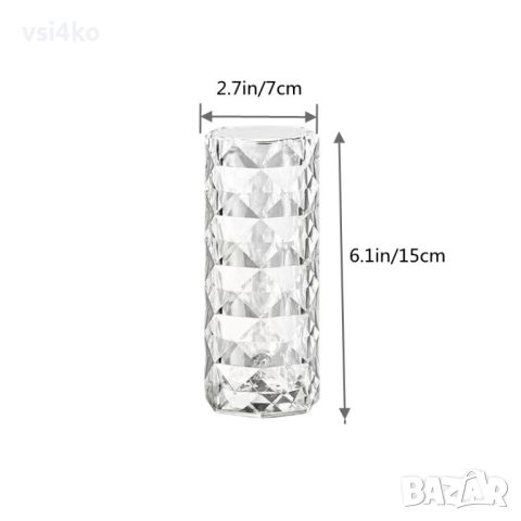 Кристална настолна LED лампа, снимка 3 - Настолни лампи - 44750199