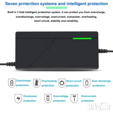 Усилено зарядно устройство с вентилатор 16S 67.2V 2А за литиево-йонни батерии 60V 
