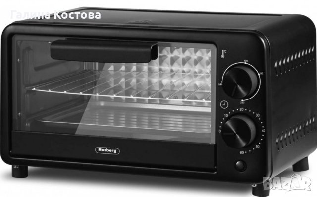 Фурна мини Rosberg R51441C, 800W\9л. до 230°C, Черна, 2 ГОДИНИ ГАРАНЦИЯ, снимка 1