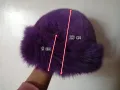 Дамска пухкава шапка в лилав цвят, снимка 15