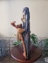 Прекрасна антикварна голяма дървена фигура статуетка , снимка 8