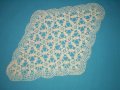 Винтидж  плетена на една кука покривчица цвят екрю, снимка 3
