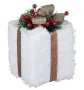 Коледна декоративна украса, Подарък, Бял, 13x13x15cm, снимка 1