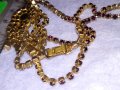 РАЗКОШНА СТАРИННА РЕТРО АРТ ДЕКО ПОЗЛАТЕНА БРОНЗОВА СКЪПОЦЕННА ОГЪРЛИЦА с КАМЪНИ ГРАНАТ 38656, снимка 16