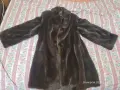 дамско палто от изкуствена кожа с косъм в тъмнокафяв (шоколадов) цвят, снимка 3