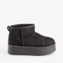 Дамски боти тип UGG на платформа в черно BD2908-1 black, снимка 1
