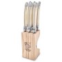 Комплект 6 ножa за стекове с дървена поставка Laguiole Style de Vie Premium Pearl