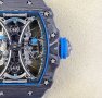 Мъжки луксозен часовник Richard Mille RM 53-01 Blue Rubber Strap Super High Quality , снимка 17