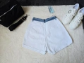 Дамски къси дънкови панталонки със син деним в горбата част , снимка 4