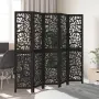 vidaXL Разделител за стая, 5 панела, черен, дърво пауловния масив, снимка 3