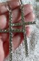 Нови обеци с дълги кръстове и кристали , снимка 1 - Обеци - 40805488
