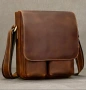 Мъжка дизайнерска чанта за през рамо/Премиум кафява Crazy Horse* кожа!, снимка 2
