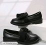 Черни мокасини с панделка , снимка 1 - Дамски елегантни обувки - 44265351