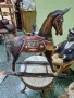 Прекрасна много стара антикварна дървена фигура статуетка люлеещ се кон, снимка 4