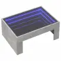 vidaXL Маса за кафе с Infinity LED, бетонно сива, 70x50x30 см, снимка 3