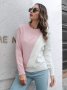 Дамски контрастен пуловер с кръгло деколте и дълъг ръкав, 3цвята - 023, снимка 4