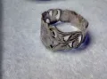 СТАРИНЕН РЪЧНО ФЛОРАЛНО ОРНАМЕНТИРАН СРЕБЪРЕН ПРЪСТЕН ВИСОКА ПРОБА СРЕБРО МАЙСТОРСКА РАБОТА 50066, снимка 9