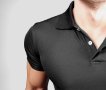 Официална черна мъжка риза с къс ръкав / тениска с яка спортно елегантна, снимка 4