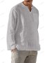 Мъжка ежедневна риза с V-образно деколте и дълъг ръкав, 7цвята - 023, снимка 10