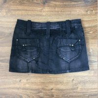 Blue Velvet Jeans Къса памучна дънкова пола с камъни, снимка 3 - Поли - 41602565