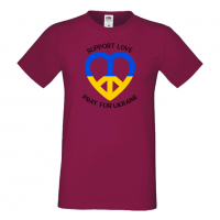 Мъжка тениска SUPPORT LOVE PRAY FOR UKRAINE,, снимка 3 - Тениски - 36125751