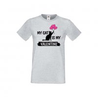 Мъжка тениска Свети Валентин My Cat Is My Valentine 2, снимка 1 - Тениски - 35715798