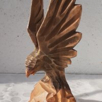 20 см Орел, фигура, птица дърворезба, пластика, статуетка, снимка 1 - Статуетки - 39750515