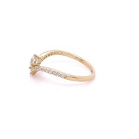 Златен дамски пръстен 1,71гр. размер:56 14кр. проба:585 модел:21928-4, снимка 3 - Пръстени - 44279075