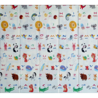 4134 Сгъваемо детско килимче за игра, топлоизолиращо 180x200х1см - модел Животни в самолет и азбука, снимка 11 - Други - 44793278