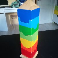 Детска дървена кула / низанка Goki, снимка 1 - Образователни игри - 38943955