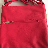 дамска кожена чанта естествена кожа червена, снимка 2 - Чанти - 36423997