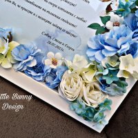 Декорирана рамка с цветя - подарък към кумове, снимка 4 - Подаръци за сватба - 41842148