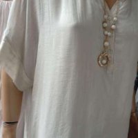 Бяла риза с модерна и удобна кройка, снимка 6 - Ризи - 17519789