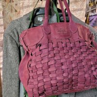 ADAX естествена кожа голяма чанта,красив винен цвят, снимка 11 - Чанти - 44178385